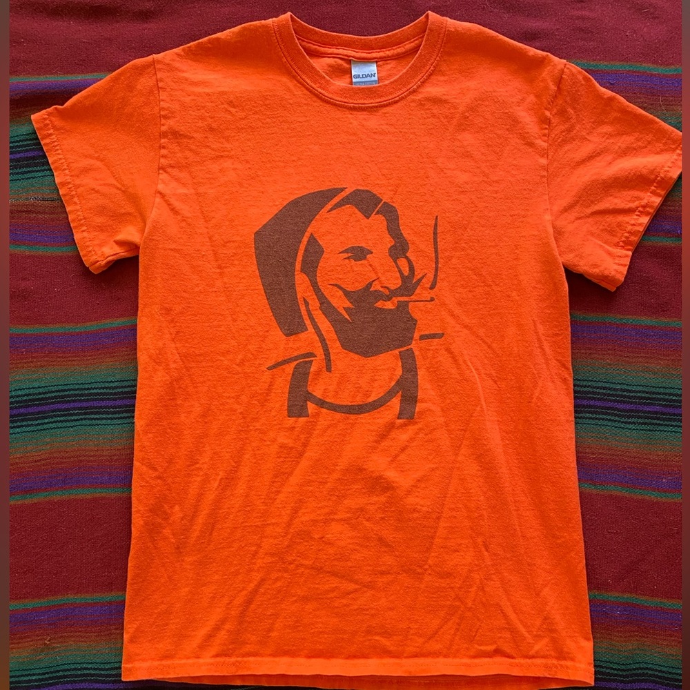 Y2K ZigZag Man Orange/Black Tee! Size Small. Gildan. 100% Cotton.